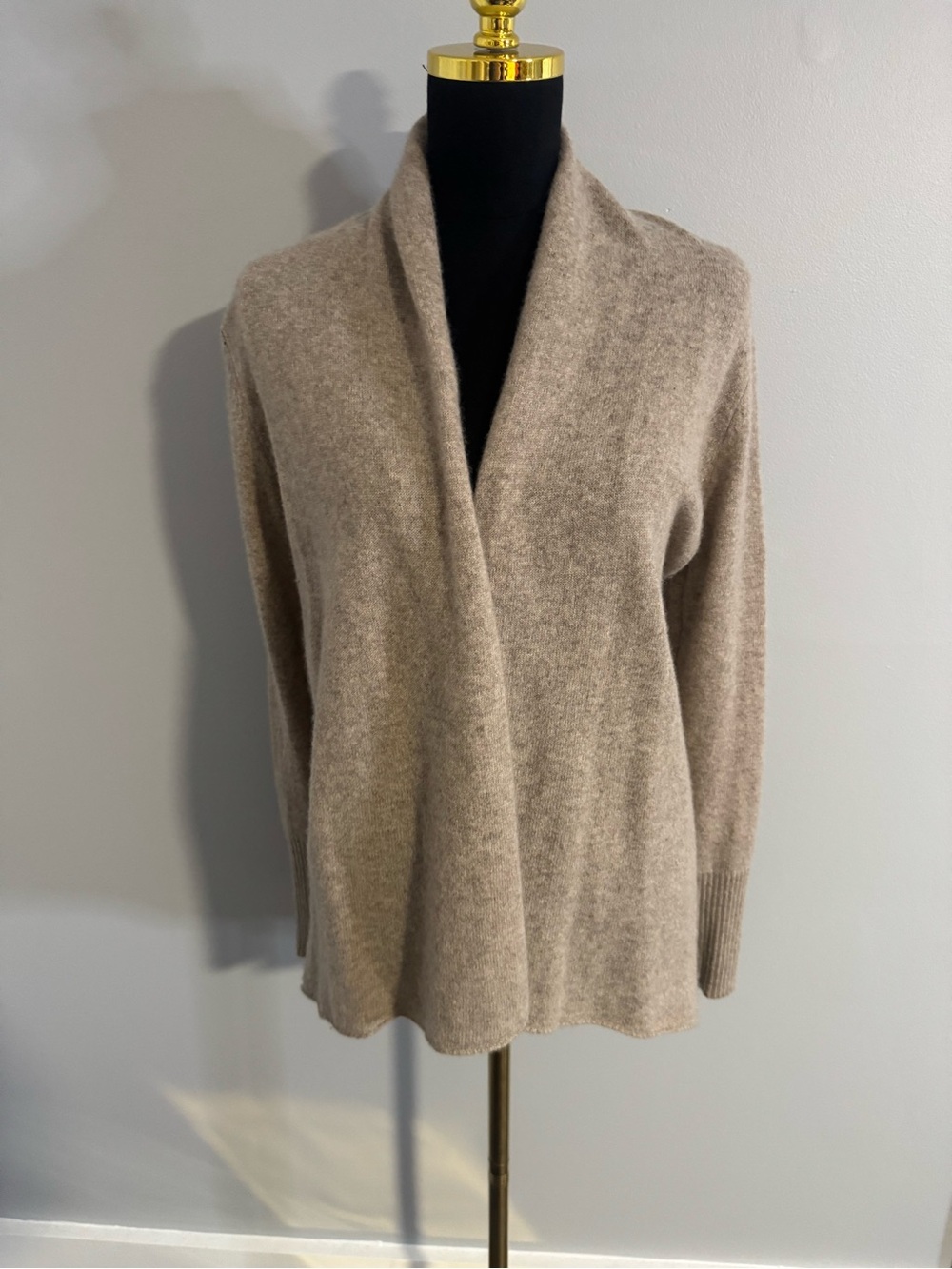 Cynthia Rowley Cashmere Open Front Cardigan in Oatmeal Size Medium